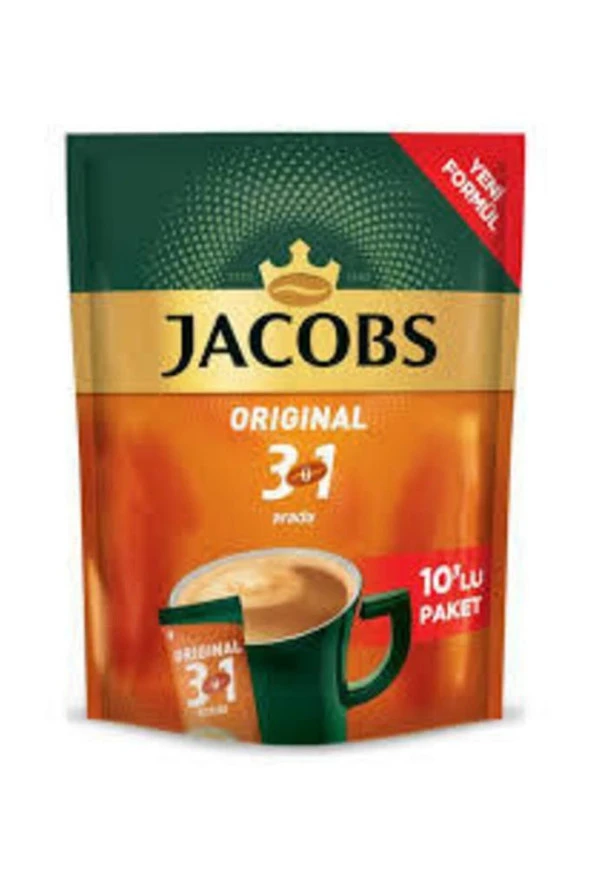 Jacobs Gold 3ü 1 Arada 18 gr 10lu Yumuşak Lezzet Hazır Kahve