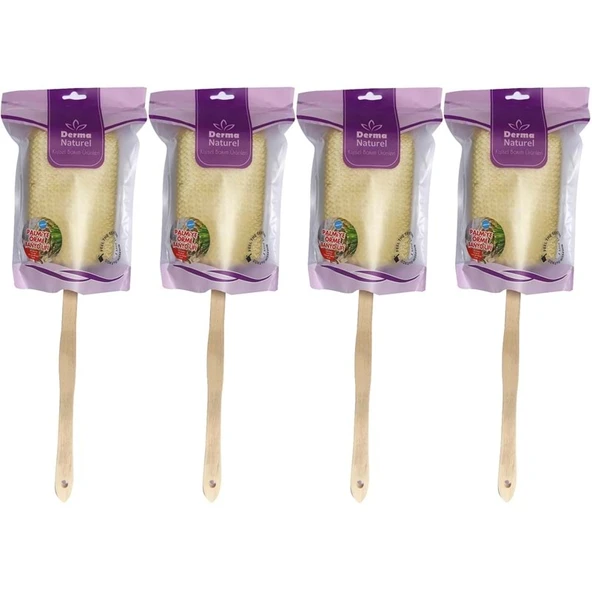 Derma Naturel Palmiye Örme Sopalı Banyo Sırt Lifi (8*24CM) MS-09 (4 Lü Set) ürün görseli 1