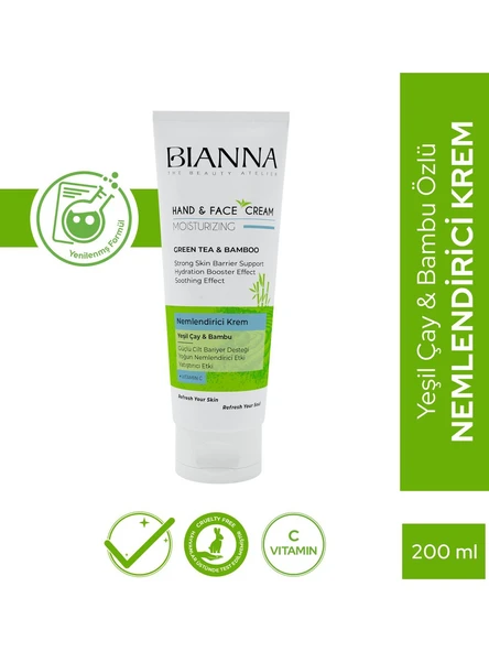 Bianna Green Tea & Bambu Nemlendirici El ve Yüz Kremi 200ML