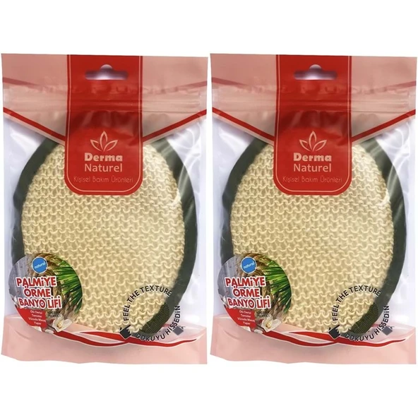Derma Naturel Örme Banyo Yüz Lifi (15*24CM) MS-02 (2 Li Set) ürün görseli 1