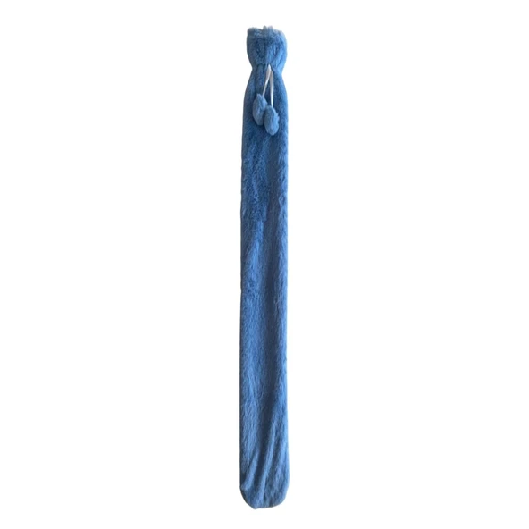 SICAK SU TORBASI 2 ADET,BOYUN VE OMUZ ICIN  UZUN PELUŞ MAVİ PONPONLU 2LT TERMOFOR 75x13CM - 5
