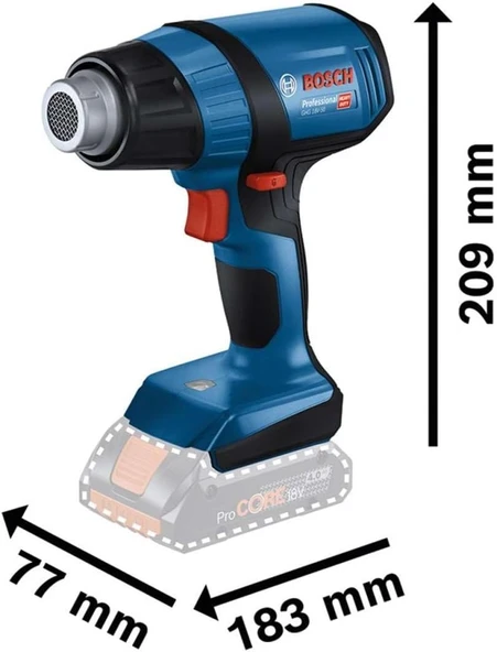 Bosch GHG 18V-50 Promix 18 Volt Akülü Sıcak Hava Tabancası (Akü ve Şarj Aleti Hariç)- 06012A6500 - 2