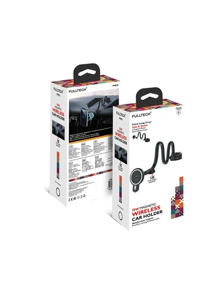 Fulltech 15Watt, Mıknatıslı, Wireless Araç İçi Telefon Tutucu FHD3 ürün görseli 1