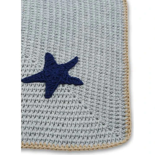 Avmdepo Jale Gri Yıldız Bebek Battaniye 80X100 cm El Örgüsü - 2