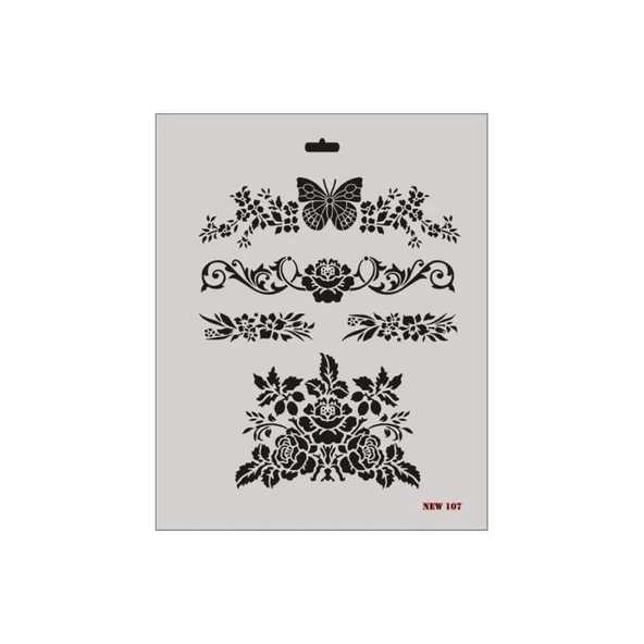 Rich New Seri N-107 Stencil 35x25 cm - 7