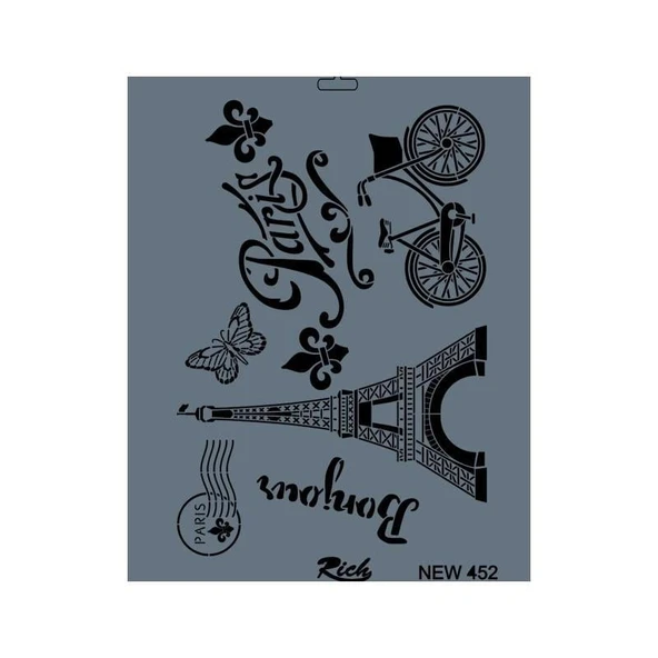 Rich New Seri N-452 Stencil 35x25 cm - Resim 5