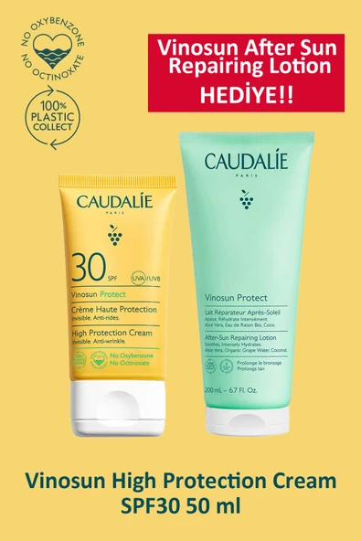 Caudalie Vinosun High Protection Cream SPF30 50 ml + Caudalie Vinosun After Sun Repairing Lotion 200 ml