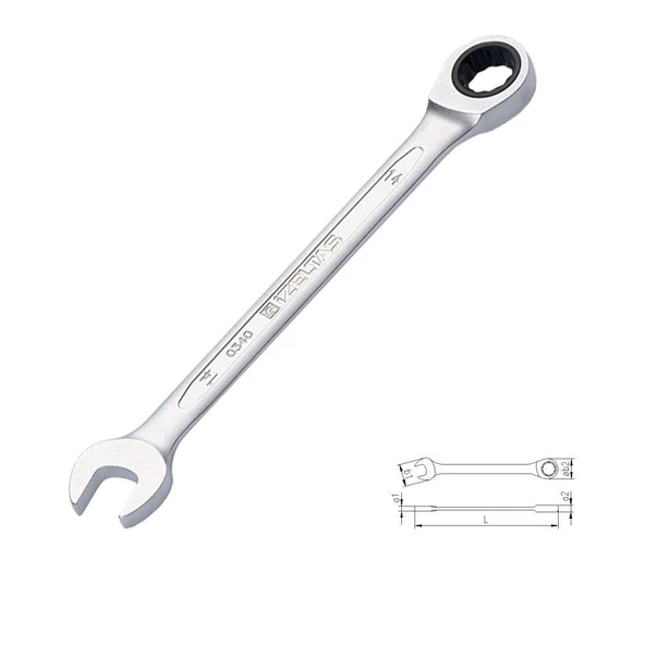 İzeltaş 0340 Cırcır Kombine Anahtar 14 mm - 6