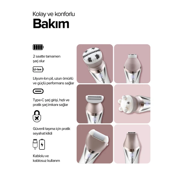 Bester EP7100 Şarjlı Epilasyon Cihazı Pürüzsüz Cilt İçin Sessiz ve Güçlü Motor Hassas Ciltler İçin Şarjlı Tüy Temizleme Aleti - 4