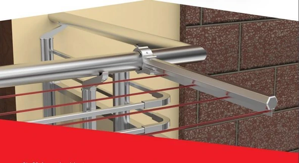 Koral Sabit Alüminyum Balkon Çamaşır Kurutmal Askılığı - 12