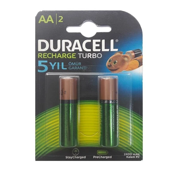 Duracell Şarj Edilebilir Kalem Pil 2'Lİ AA 2500 mAh - 10