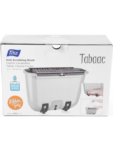 Tabaac Tasarruflu Tabak Yıkama Fırçası Gri