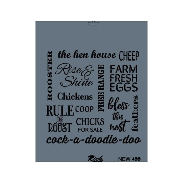 Rich New Seri N-499 Stencil 35x25 cm - 2