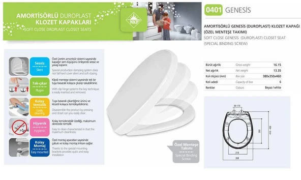 NKP Genesis Amortisörlü+Tak Çıkar Klozet Kapağı - 6