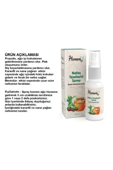 HOMM LİFE BİTKİSEL NEFES TAZELEYİCİ (AĞIZ IÇİ KÖTÜ KOKU GİDERİCİ) SPREY - 25 ML - Resim 2