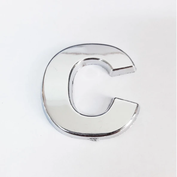 Cemax C Harfi 3,75 cm Krom Yapışkanlı - 10
