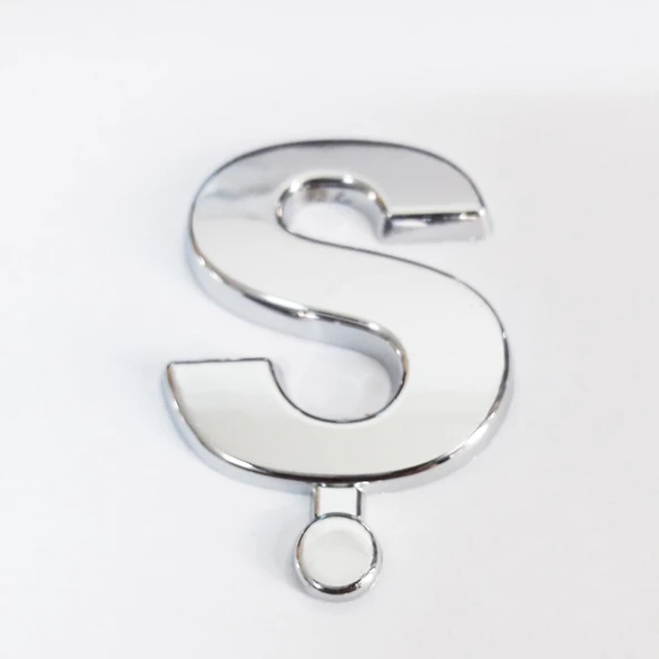 Cemax Ş Harfi 3,75 cm Krom Yapışkanlı - 11
