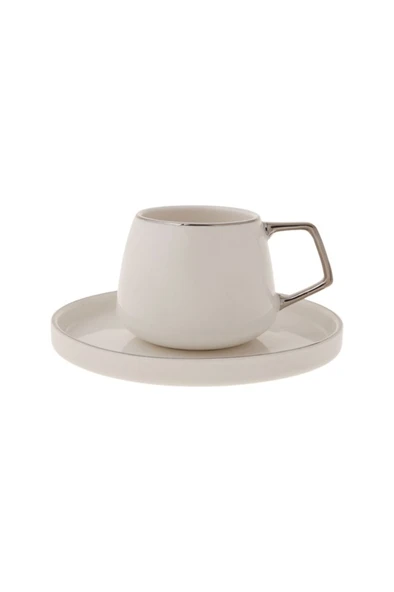 Karaca Satürn Platin 6 Kişilik Kahve Fincanı Takımı 100 ml - 6