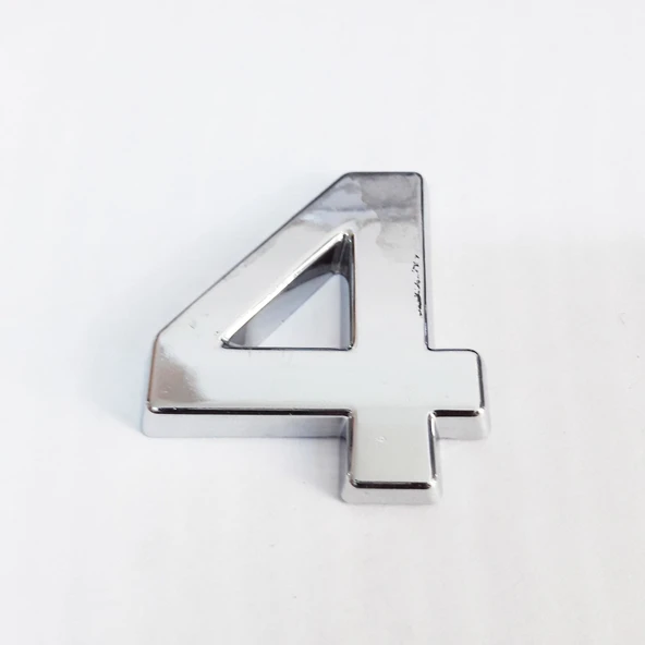 Cemax 4 Rakamı 3,75 cm Krom Yapışkanlı - 9