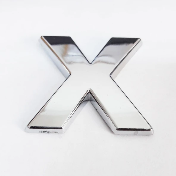 Cemax X Harfi 3,75 cm Krom Yapışkanlı - 7