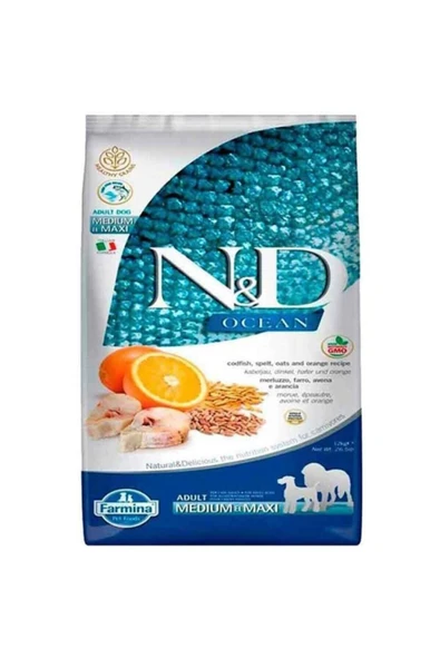 N&D Ocean Düşük Tahıllı Balıklı Portakallı Orta Ve Büyük Irk Yetişkin Köpek Maması 12 Kg - Resim 6