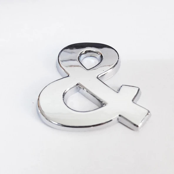 Cemax & İşareti 3,75 cm Krom Yapışkanlı - 12