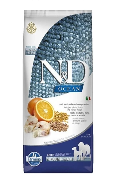 N&D Ocean Düşük Tahıllı Balıklı Portakallı Orta Ve Büyük Irk Yetişkin Köpek Maması 12 Kg - Resim 8