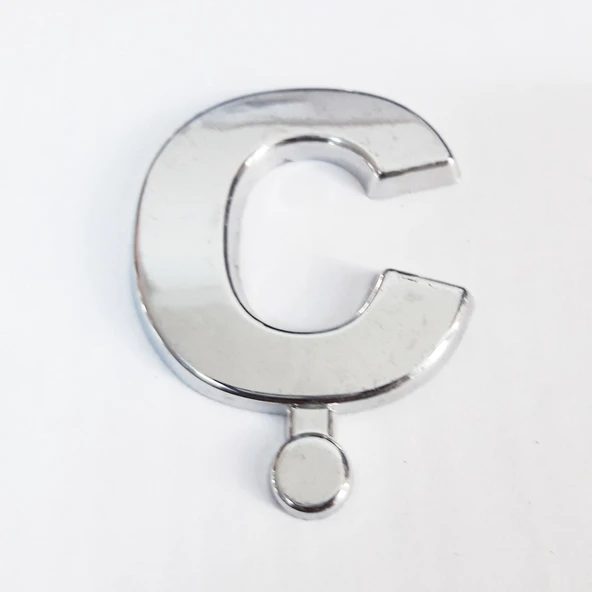 Cemax Ç Harfi 3,75 cm Krom Yapışkanlı - 8