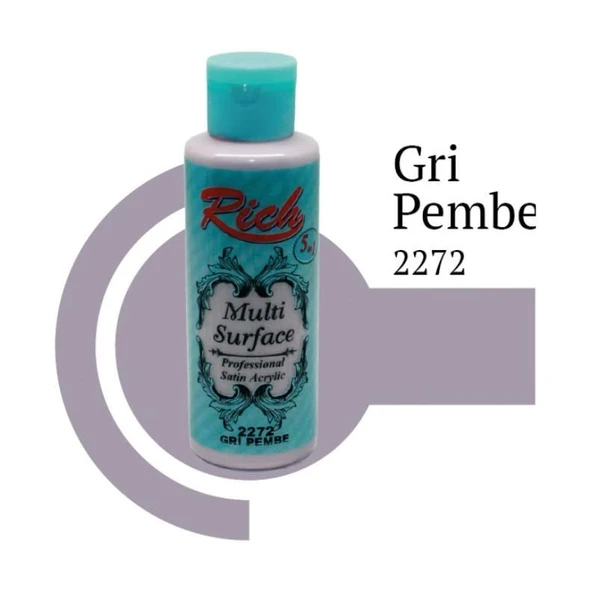 Rich Multi Surface 2272 Gri Pembe Akrilik Boya 130 cc - 3