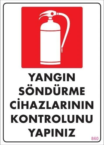 Avmdepo Yangın Söndürme Tüpü Uyarı Levhası 25x35 KOD:860 - 5