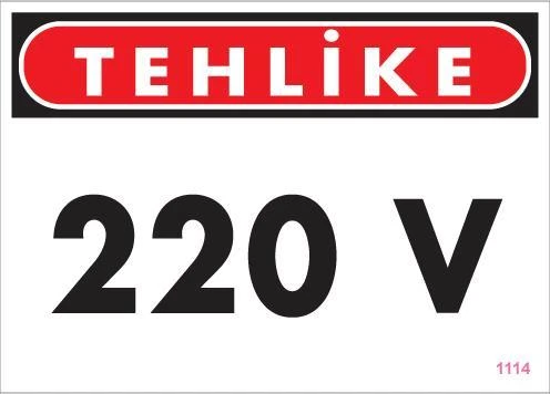 Avmdepo 220 V Teklike Uyarı Levhası 25x35 KOD:1114 - 2