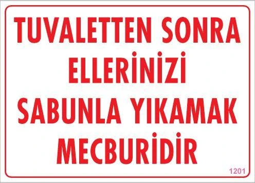 Avmdepo  Ellerinizi Yıkayınız Uyarı Levhası 25x35 KOD:1201 - 3