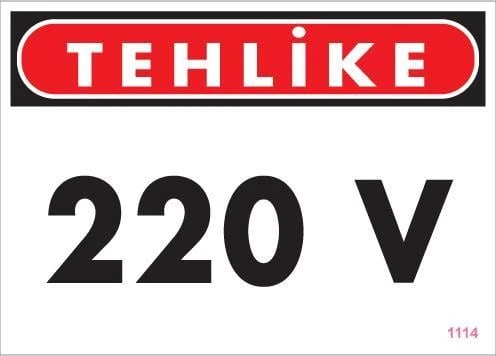 Avmdepo  220 V Teklike Uyarı Levhası 25x35 KOD:1114 - 5
