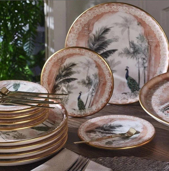 Fecra Peacock 19 Parça Sunum ve Servis Seti - 3