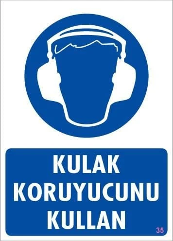 Avmdepo  Kulak Koruyucu Kullan Uyarı Levhası 25x35 KOD:35 - 11