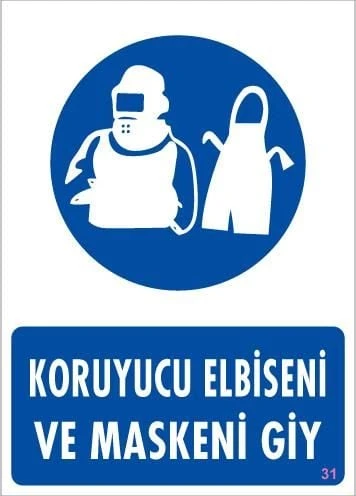 Avmdepo Koruyucu Kıyafet Giy Uyarı Levhası 25x35 KOD:31 - 9