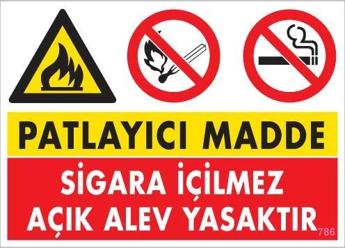 Avmdepo  Patlayıcı Madde Uyarı Levhası 25x35 KOD:786 - Resim 3