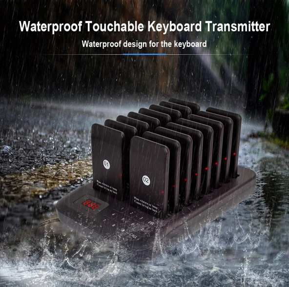 Refox CTP-302-B Titreşimli Sesli 300m 16lı Kablosuz Müşteri Çağrı Zili - 4