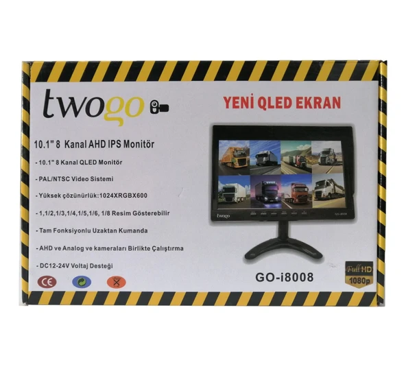 Twogo GO-İ8008 Monitör 8 Kanal 10 İnch Ekran AHD IPS Ekran 8 Kamera Dahil (Kayıt Yapmaz) - 6
