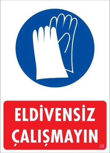 Avmdepo  Eldiven Giy Uyarı Levhası 25x35 KOD:29 -1 ADET - 2