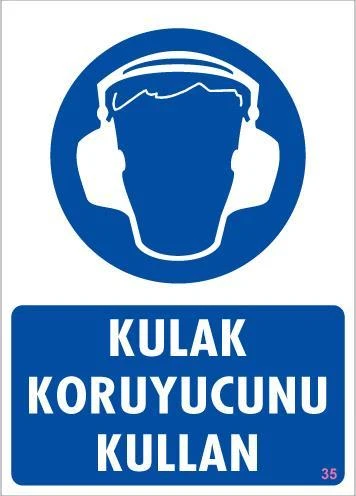 Avmdepo  Kulak Koruyucu Kullan Uyarı Levhası 25x35 KOD:35