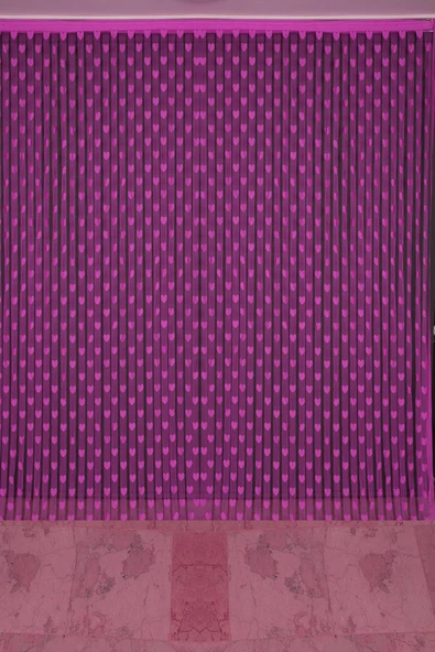 KALPLİ MODEL FUŞYA RENK İP PERDE HAZIR İP PERDE 300*270 ürün görseli 1