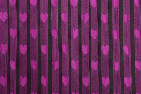 KALPLİ MODEL FUŞYA RENK İP PERDE HAZIR İP PERDE 300*270 - Resim 3