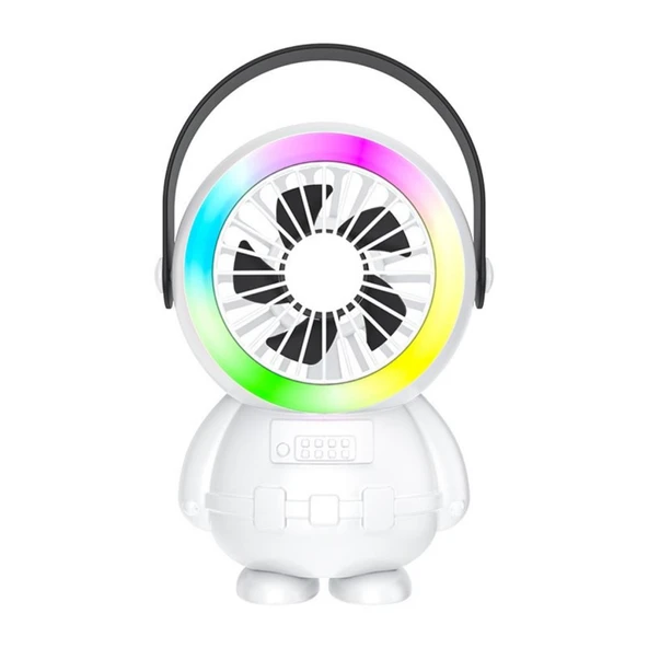 Polham 3 Kademeli Gece Lambalı 1500mAh Şarjlı Taşınabilir Serinletici Vantilatör Fan, Ultra Sessiz - 6