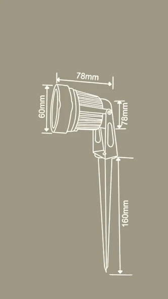 5 Adet Elektrikle Çalışır 7 Watt Mavi Işık Çok Kaliteli Çim, Çiçek, Ağaç, Peyzaj Aydınlatma Armatürü - Resim 5