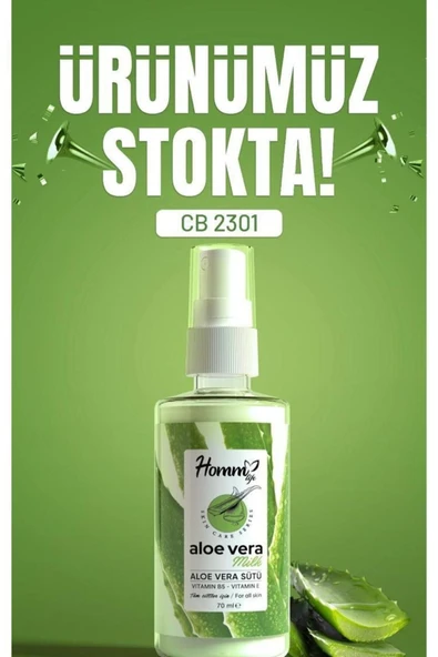 HOMM ALOE VERA SÜTÜ VİTAMİN B5 VİTAMİN E TÜM CİLT TİPLERİ İÇİN 70 ML - 5