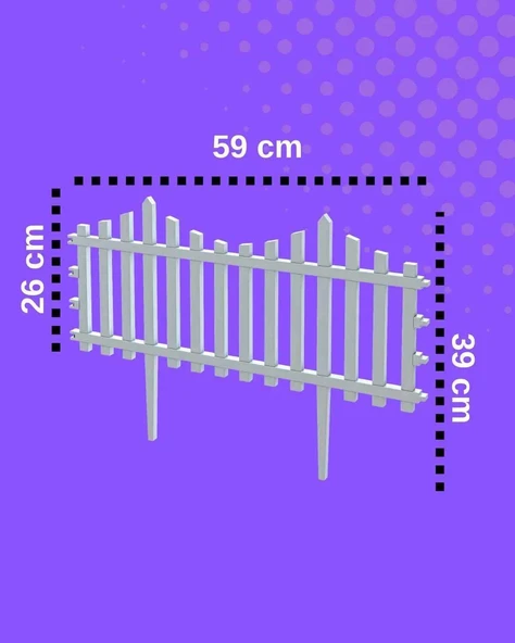 Çarşıbu Plastik Bahçe Peyzaj Çiti Dekoratif Beyaz Çit 59 cm - 1 ADET - 2