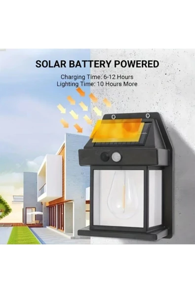 3 Mod'lu Sensörlü 2 Adet Bahçe Led Ampul Büyük Boy Güneş Enerjili Hareket Sensörlü Bahçe Led 3 Modlu - 7