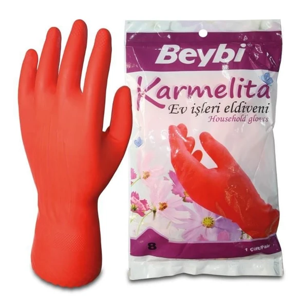 Beybi Karmelita Bulaşık Eldiveni No:8 -1 ADET - 7
