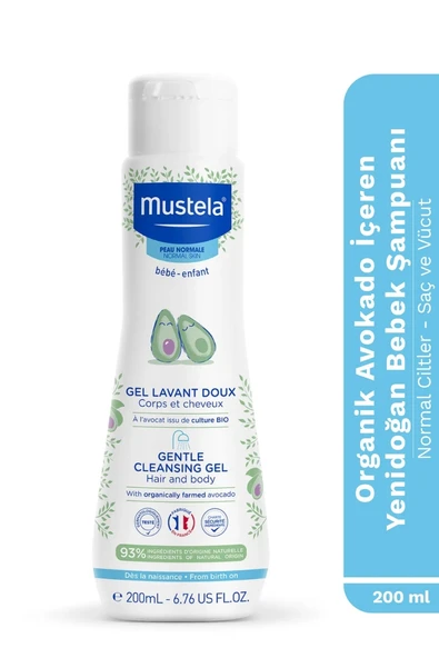 Mustela Organik Avokado İçeren Yenidoğan Bebek Şampuanı 200 ml